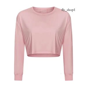 Al0lulu Yoga Topps Aloyoga Women Sports Running Top Slim Long Sleeve Fited Fitness Clothes Training T-shirts Girl New Fashion Pink White Black Work 803