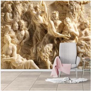 Wallpapers WDBH personalizado PO 3D papel de parede em relevo grego figura mítica pintura de fundo decoração de casa sala de estar para paredes 3 d282p