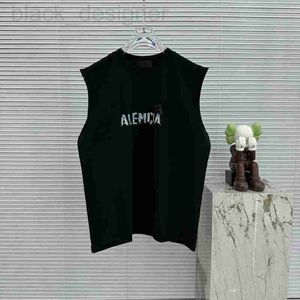 Men's T-Shirts designer 23ss high version B family summer new American style camisole contrasting color loose casual letter versatile printed vest MZDW