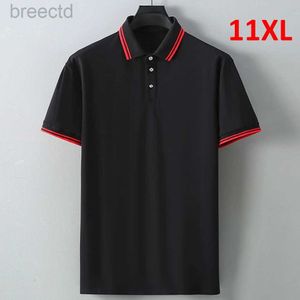 Men's Polos Summer Polo Shirt Plus Size 10XL 11XL Polo Shirts Solid Big Size 10XL Polo Black ldd240312