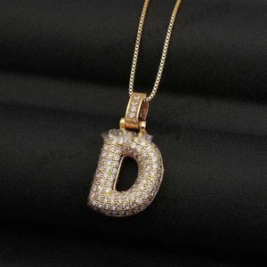 Pendant Necklaces BALLOON LETTER INITIAL PENDANT- Alix Earle Necklace Gold Plated Cubic Zirconia Bubble Letter Necklace Bridesmaid Gifts Initial 478