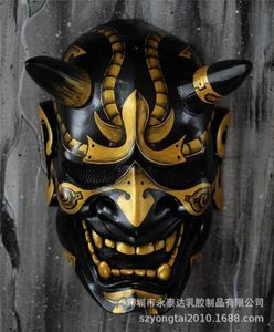 Nowy przyjazd samurai japan prajna evil diabeł demon lateks Hannya Party Costume Mask Oni Cosplay Props1639445