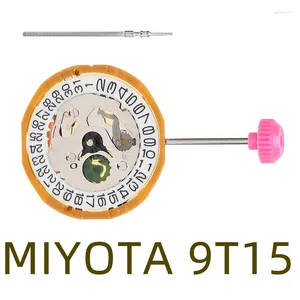 Kits de reparo de relógios JAPAN MIYOTA 9T15 QUARTZ ELECTRONIC MOVEMENT SINGLE CALENDAR 3-HAND DATE AT 3/6