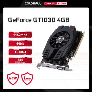 Красочная графическая карта GeForce GT1030 4G Nvidia GPU GT 1030 4 ГБ 64 бит с одним вентилятором Компьютерный графический процессор 1152 МГц HDMI VGA Настольная видеокарта