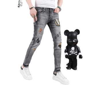 High New 2023 Jeans Men's Embroidered Designer Spring/Summer End Soft Elastic Slim Fit Junior Pants E977 Xxv4 GG