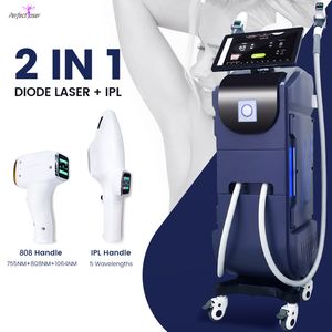 Latest 2024 Diode Laser Permanent Hair Removal Machine IPL Elight Skin Rejuvenation Wrinkle Removal Face Lifting 2 IN 1 Beauty Equipment