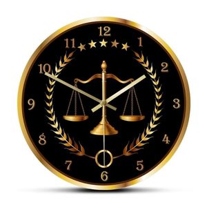 正義の規模現代の時計非刻々と時計を刻む弁護士オフィス装飾会社アート裁判官法を吊るす壁にぶら下がっているLJ201211200G