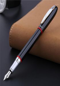 Picasso Pimio 907 Montmartre Black Fountain Pen Red Ring och Yellow Ring Valfri M NIB Converter Pen Steel Ink Pens15891697