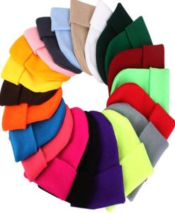 Solide Unisex Beanie Herbst Winter Wollmischungen Weiche Warme Strickmütze Männer Frauen SkullCap Hüte Gorro Ski Caps 23 Farben Beanies4104354