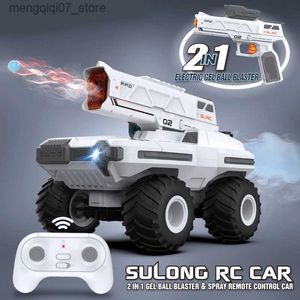 رمال تلعب المياه المرح 2 في 1 RC سيارات Toy Gun Sanks الأطفال ألعاب التحكم عن بُعد للسيارة للأولاد 1/14 ماء قنبلة دبابة سيارة كهربائية طفل هدية L240312