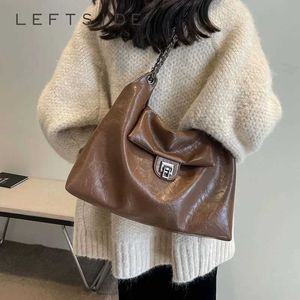 HBP PU Leder Kette Umhängetaschen für Frauen 2024 Winter Koreanische Mode Designer Weibliche Luxus Y2k Schulter Tasche Handtaschen