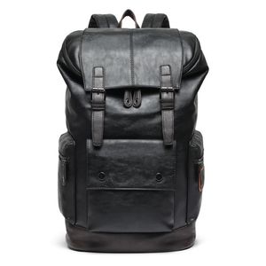 Mężczyźni duże skórzane antytheft Travel Plecak Laptop Borss Black Black Bagpack Boy Big Proces School Male Business Kobiety na ramię 2602