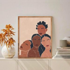 Gemälde Black Girl Power Starke weibliche Leinwand Malerei Kunst Nordic Poster und Drucke Wandbilder für Wohnzimmer Dekoration Fr287Z