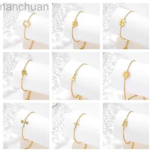 Bangle Hot Heart Cross Butterfly Charm Chains Bracelets for Women Men Stainless Steel Cat Chain Bracelet Bangle Party Jewelry Wholesale ldd240312