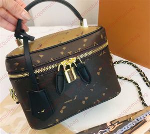 Vanity küçük çanta kadınları güzel kozmetik çanta m45165 tasarımcı zinciri omuz crossbody çanta bayanlar kaliteli deri messenger makyaj tote debriyaj cüzdan hobo cüzdan