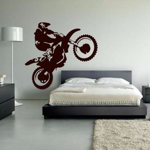 Adesivo de parede de vinil para motocross, decalque de parede para motocicleta, decalque para casa, para sala de estar, quarto, decoração, dirt bike232i