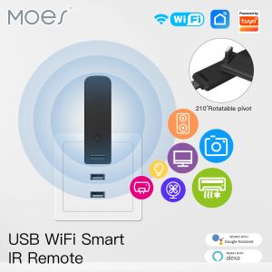 Controlla Moes Tuya Telecomando WiFi a infrarossi Wireless USB IR per IR TV Interruttore ventola Smart Home Automation Supporta Alexa