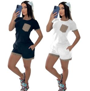 Sommer neue Designer Damen Trainingsanzüge T-Shirt Shorts Luxusmarke Casual Anzug 2 Stück Set Sportanzug 0045
