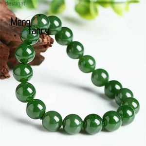 Bärade naturliga Hetian Jade Jasper Elastic Armband Charms Lyxiga fina smycken Par Personlig pärlspärr med män Kvinnor Holiday Giftl24213