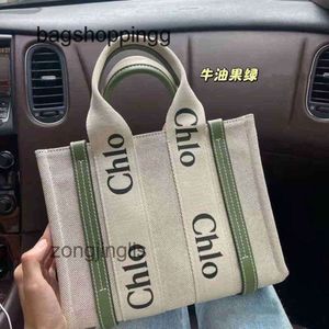 Canvas Summer Bags 2024 Woody Totes Designer Tote Clloe Bag Outlet Leisure Japanese Hands Printed Letter Shopping stor kapacitet Fashion Ver M2WX