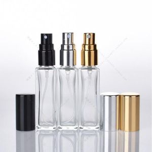 10 ml 1/3 unz długie wąskie perfumy Atomizer kwadratowy Kształt Pusta uzupełnienie przezroczyste szklane butelki natryskiwacze Vbeoa fkiMu