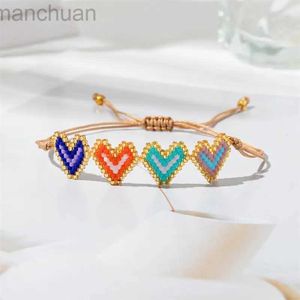 Bangle Bluestar Miyuki Beaded Heart Armband For Women Charm Justerbar repkedja Bangle Boho Party Födelsedagsmycken Gift Wholesale LDD240312