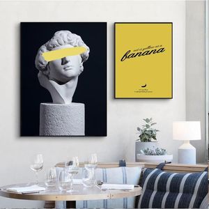 Retro Woman Sculpture Renaissance Art Poster Abstract Canvas Wall Print målning Modern stil Bild Samtida rumdekor318L