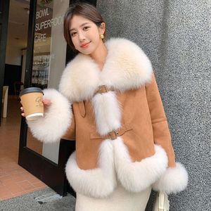 New 2023 Fox Winter Grass Coat Women's Short Down Inner Tank Pie Overcomes Youth Style Leather And Fur Integration 3612