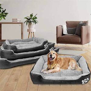 XXL Pet Dog Bed Soffa Mjuk tvättbar korg Autumn Winter Warm Plush Pad vattentäta sängar för stora S 211021210T