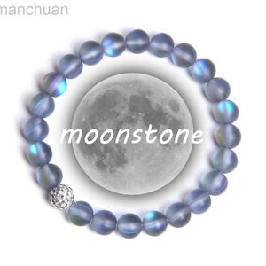 Bangle Grey Moonstone Bead Armband Multicolour Shiny Stone Armband For Women Men Zircon Ball Charm Bangle Wristband Smyckesgåvor LDD240312