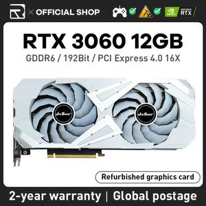 RTX 3060 12GB Jieshuo NVIDIA GEFORCE GRAFİK Kartları Çift Fan GDDR6 192bit DP*3 PCI Express X16 4.0 GPU Destek Bilgisayar Oyunları