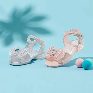 Kids Shoes 2024 Summer Girls Crystal Sandals Beach Shoes Girls Sandals 240301