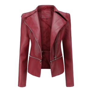Brand Street Fashion 2024 Winter Coat for Women's Clothing Pu Lasual Label Neck Jacket Black Stuct