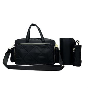 Borsa per pannolini Hipster Borsa per pannolini impermeabile per mamma Borsa per bambini Cerniera stampa scozzese marrone Zaino per le vendite Messenger Pannolini Pile Set da 3 pezzi multiuso di grande capacità M08