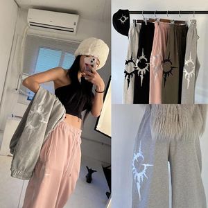 Women's Pants Stylish Freakcoff Sunflower Embroidery Hip Hop Streetwear Casual Pants- 5 Color Choices