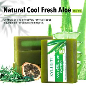 KYLIEFIT Cool Fresh Aloe Soap Bar Black Spots Treatment Beruhigt die Haut Ölkontrolle Tiefenreinigendes Peeling für Gesicht und Körper 240305
