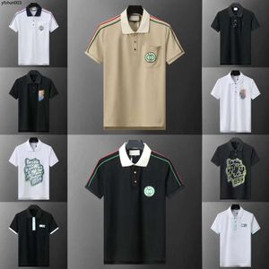 Mens Polo Shirt Designer Polos skjortor för Man High Street Italy broderi strumpeband ormar små bin tryck varumärken Kläder Cottom Clothing Tees