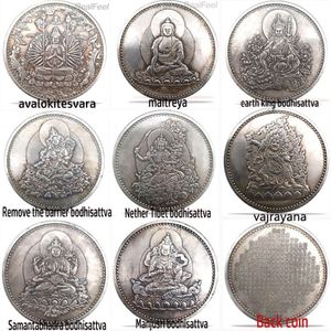 Moeda da China 8 peças Buda fengshui boa sorte moeda artesanato mascote263r