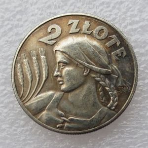 Polonya Coin 1925 Zniwiarkka 2 Zlote Copy Coin Pirinç Zanaat Süsleri Çoğaltma Madeni Paraları Ev Dekorasyon Accessories302k