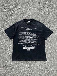 ヴィンテージの苦痛洗浄された半袖カートコバーン原稿カートアメリカンVTGカジュアルルーズTシャツM1QV