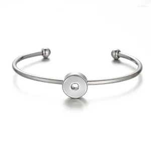 Charm Bracelets SG0058 Trendy 316L Stainless Steel Snap Bangles Beauty Fit 12MM Buttons Wholesale