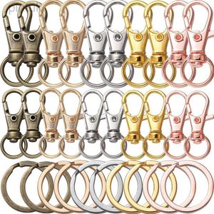 Anahtarlıklar Landards 10/20 PCS Döner Kıdamlar Set Kiracı Snap Hooks Anahtar Zincir Halkaları ile DIY Kolye Bilezik Zinciri için Anahtarlık Klipsi Kancalar LDD240312