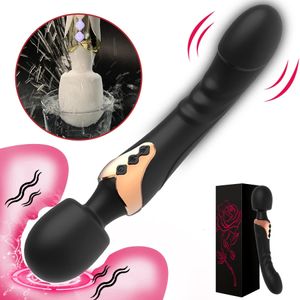 Kraftfull dildos vibrator dubbel motorisk silikon stor storlek trollstav g-spot massager sex leksak för par klitoris stimulator för vuxna 240307