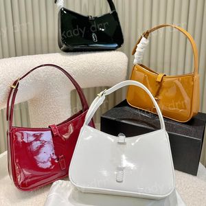 مع Box LE5A7 Hobo Bag Bage Patent Leather Women Luxurys مصمم حقائب اليد محافظ محفظة تمساح محفظة الكتف الإبطية