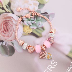 New Pan Family Personalized Love Glass Beaded Bracelet Instagram, Unique Design, Fashionable DIY Handpiece B307