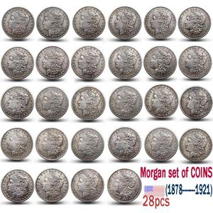 عملة Morgan الأمريكية 1878-1921 مجموعة كاملة من 28pcs نسخ Coin281e