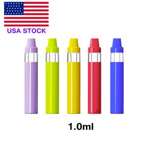 USA Stock 1.0ml uppladdningsbar tom engångsvapspenna 350mAh batterit tjocka oljestater satser 5 färger 50 st/case provbeställning Anpassa logotyp tillgänglig