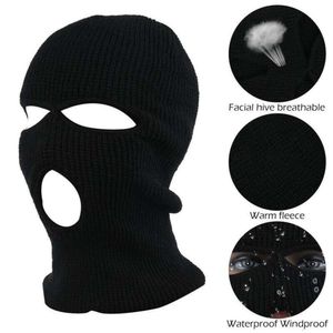 Zimowa igła Yuanbao Three dzianina kolorowy wełna wełniana dziura Baotou Outdoor Cycling Windproof Mask Hat 816780