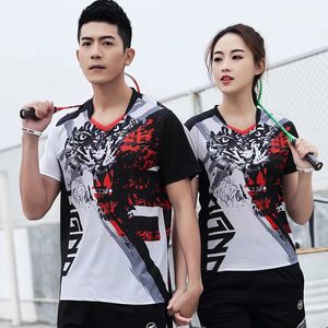 Stampa T-shirt da ping pong per uomo Donna Estate Ping Pong Batminton Jersey Top Lady Man Manica corta da tennis Abbigliamento uniforme 240304