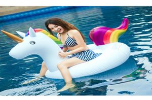 Basen jednorożca Materac Float Mattress Swimming Circle Inflate leungger Basen Zabawki plażowe pływanie Mattress 3442394